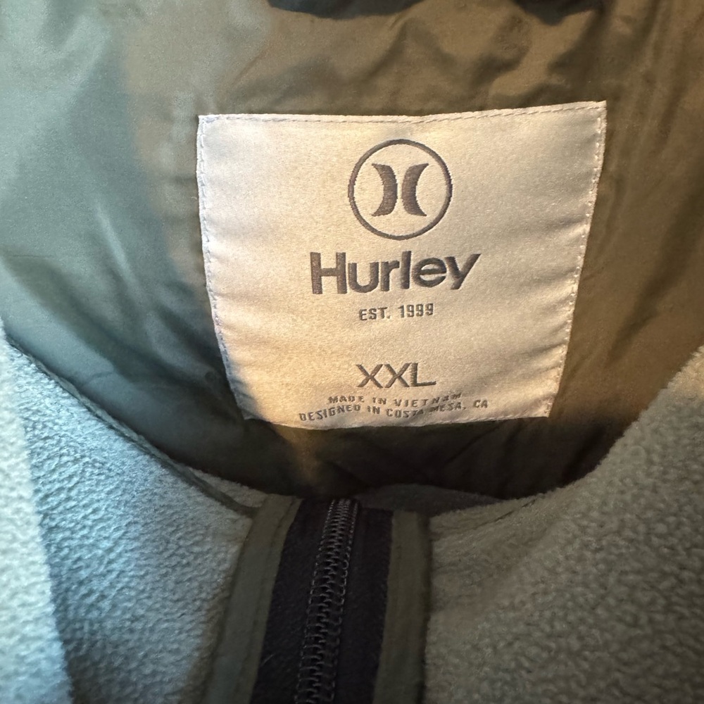 Hurley Men's Softshell Quilted Puffer Jacket Hooded Windbreaker - Picture 5 of 10
